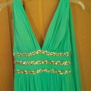 Teal prom dress